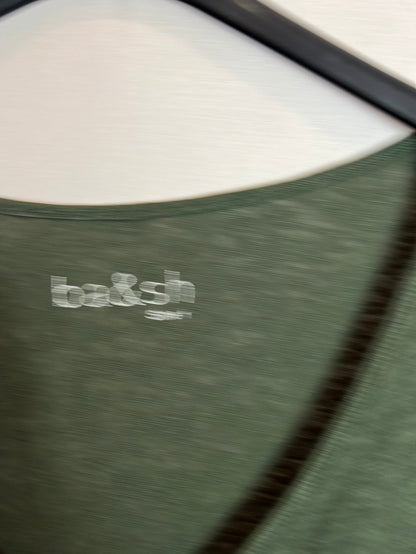 BA&SH. Vestido corto verde algodón .T 1 (S)