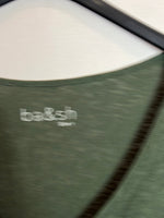 BA&SH. Vestido corto verde algodón .T 1 (S)