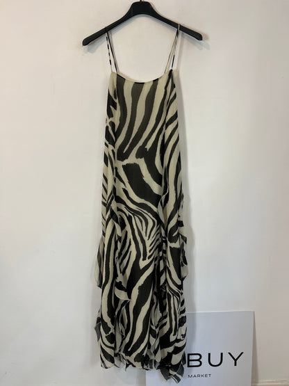 H&M. Vestido largo animal print T.m