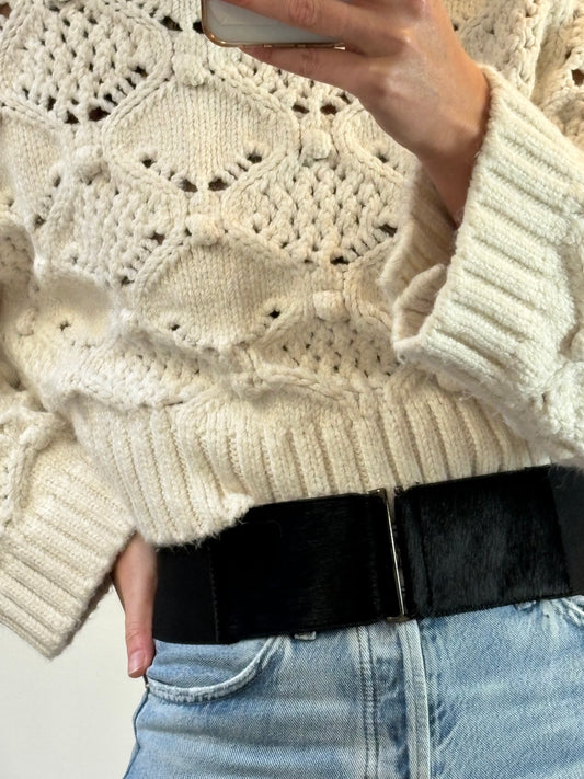 OTRAS. Cinturón fajín negro piel