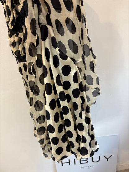 PATRIZIA PEPE. Vestido corto lunares seda