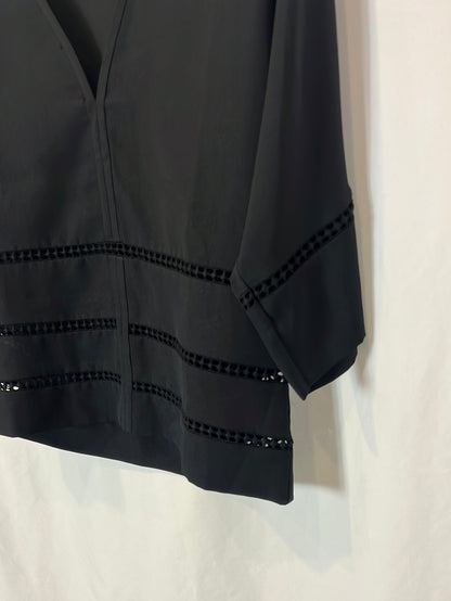 IRO. Black perforated blouse. T 34