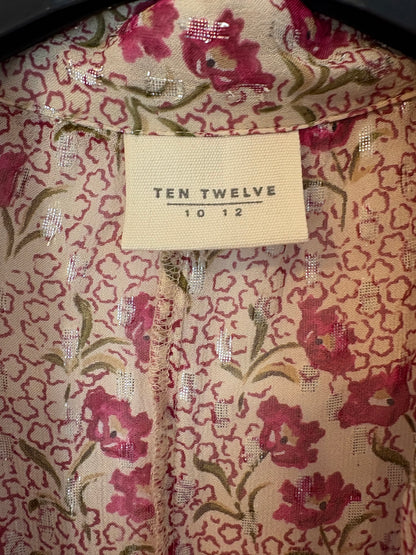 TEN TWELVE. Vestido largo estampado aberturas