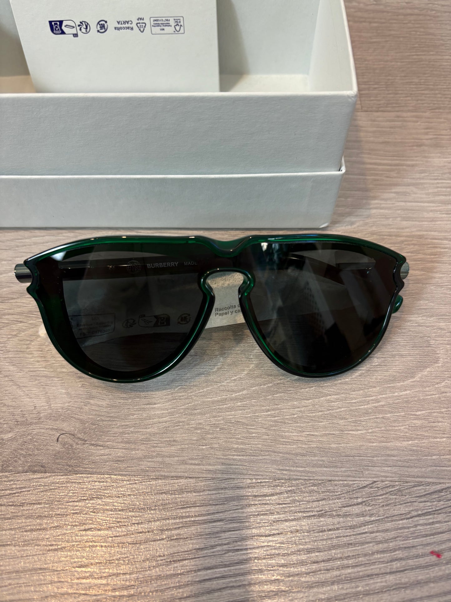 BURBERRY. Green-framed sunglasses