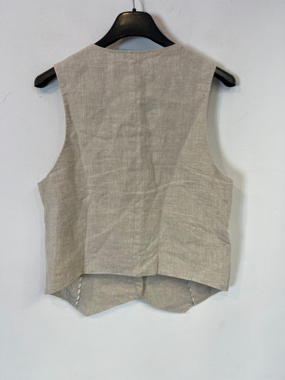 TINTORETTO. Chaleco beige lino. T S