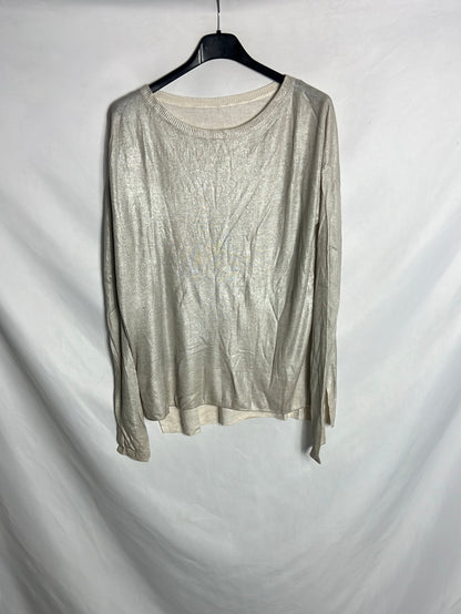 OTRAS. Jersey beige brillo. T M