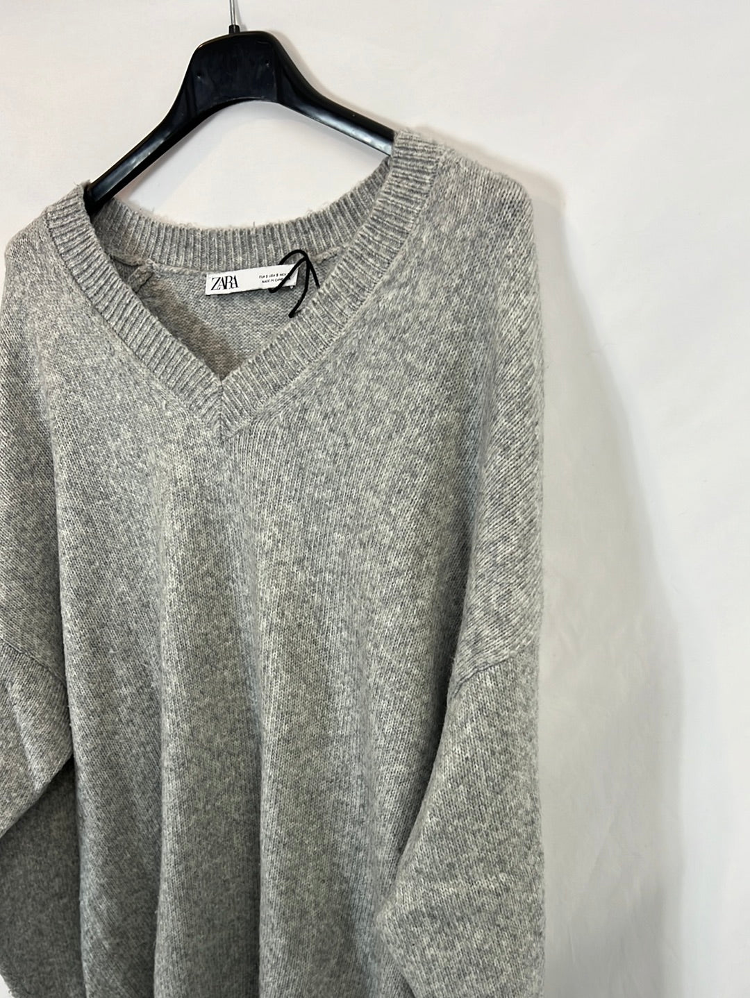 ZARA. Jersey gris jaspeado. T S
