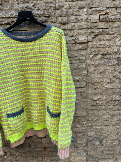 DR. BLOOM. Fluorescent yellow sweater Tu(s/m)