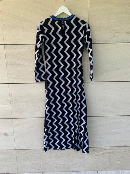 MICHONET. Vestido algodón bordado zig zag