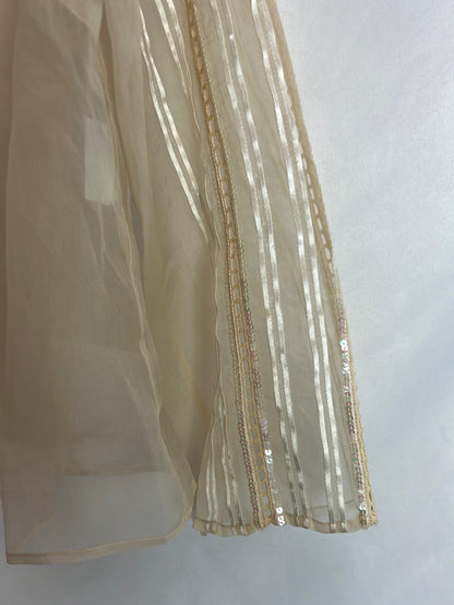 GIANFRANCO FERRÉ. Silk set with sleeve detail. Size 42