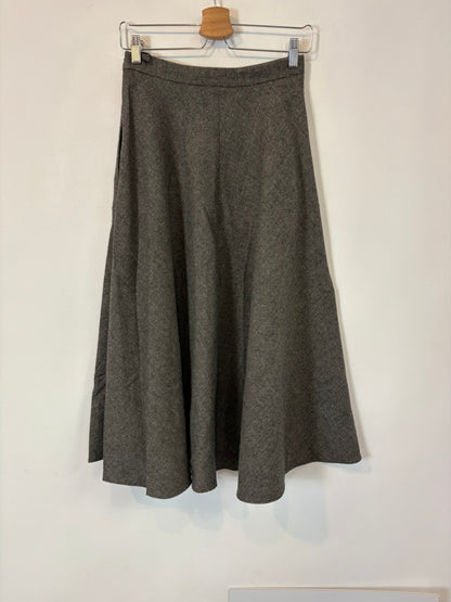 ZARA. Falda midi  bolsillos con lana