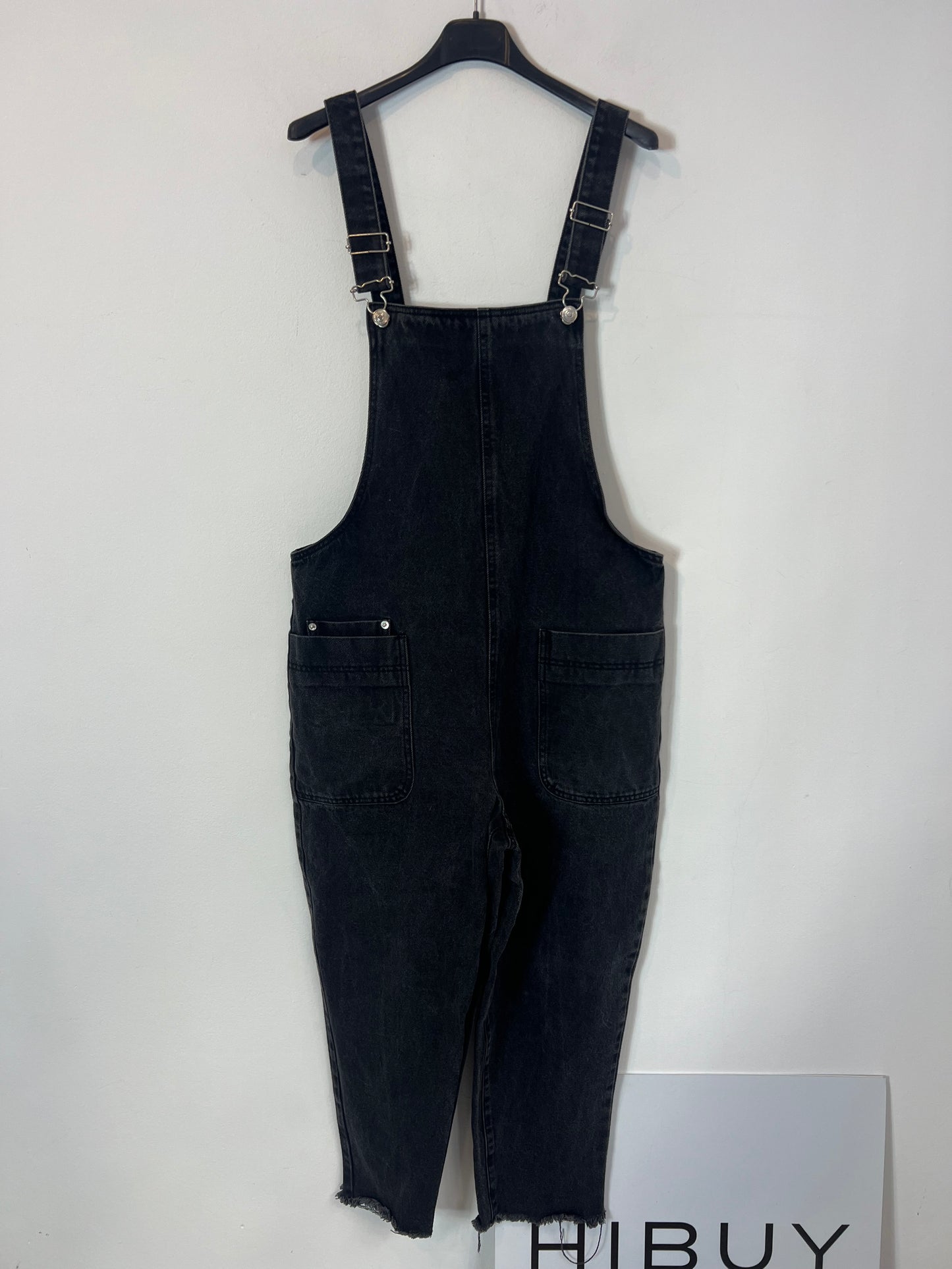 ZARA. Peto denim negro efecto desgastado. T M