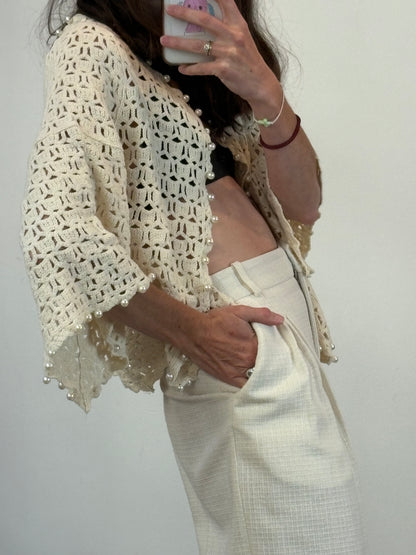 MEMORY & CO. Chaqueta croché perlas