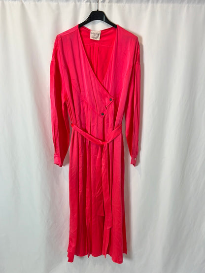 FORTE FORTE. Fuchsia silk midi dress. Size 0 (XS/S)