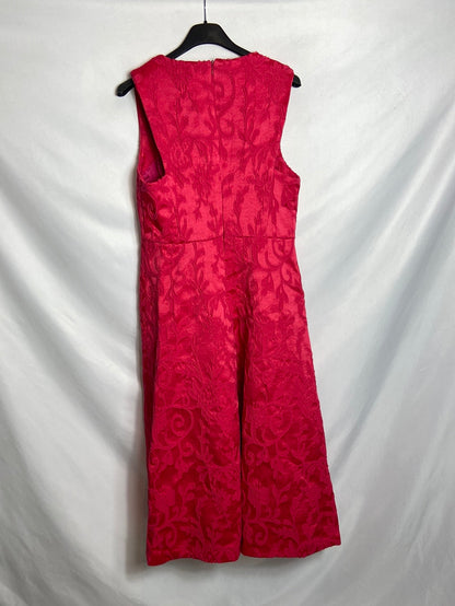 TRUCCO. Vestido midi rosa textura T. S