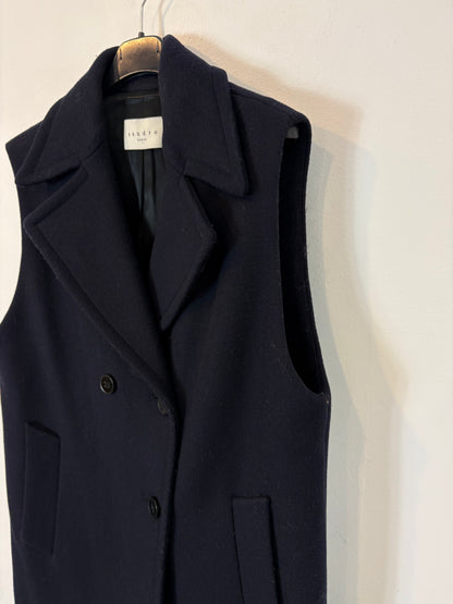 SANDRO. Chaleco largo lana azul