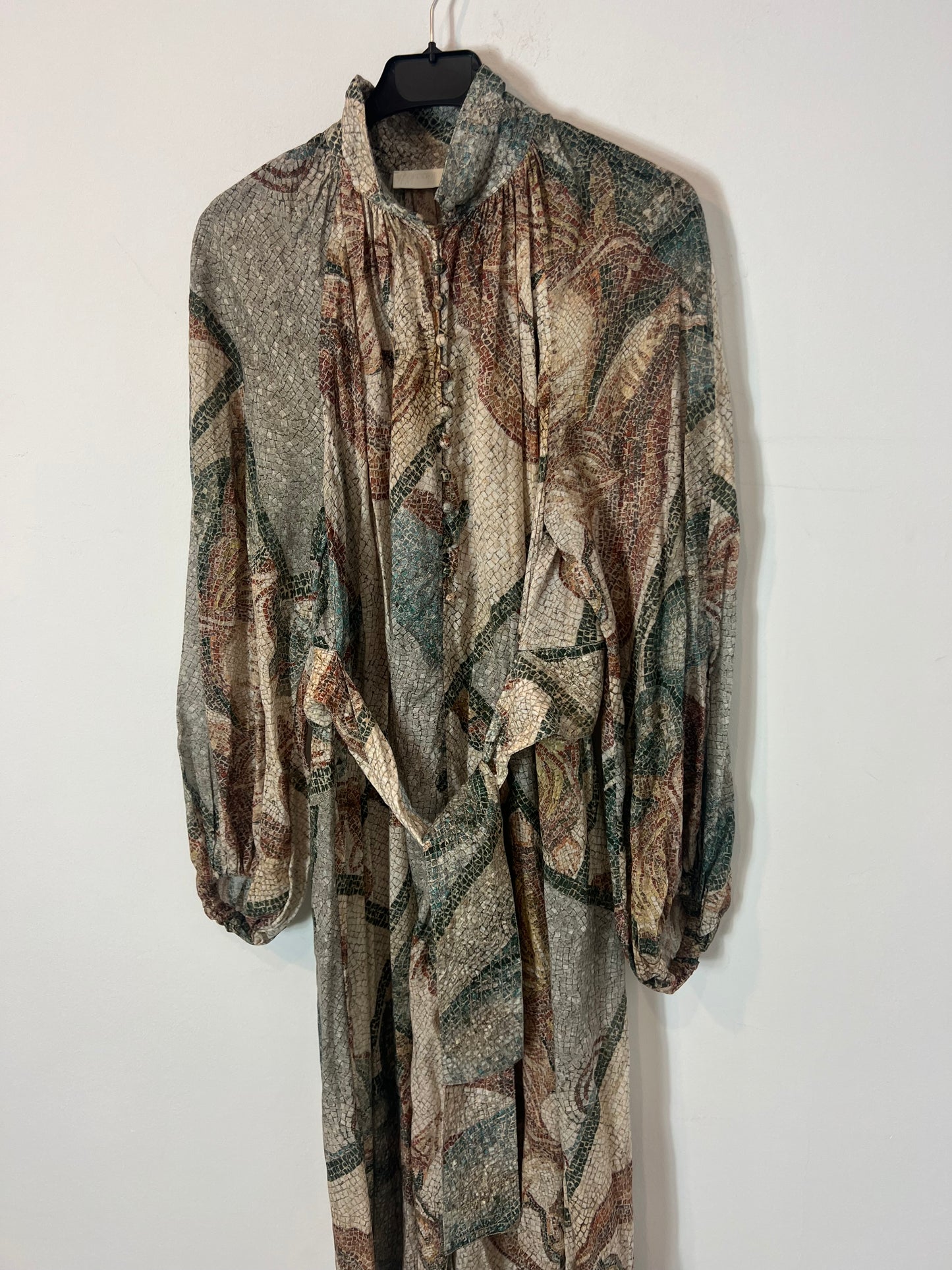 H&amp;M. Brown printed bow dress. TS