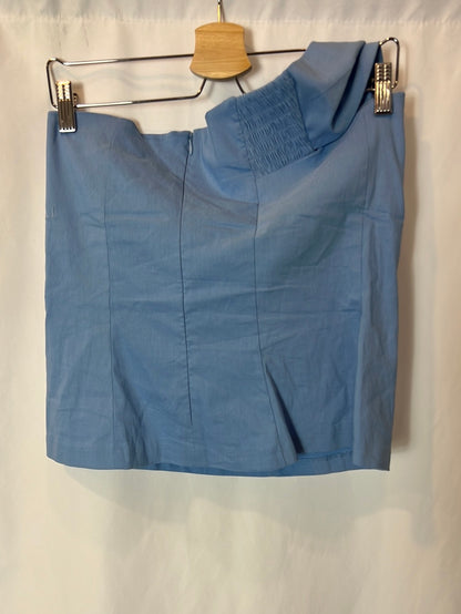 ZARA. Asymmetrical stretch blue top. TM