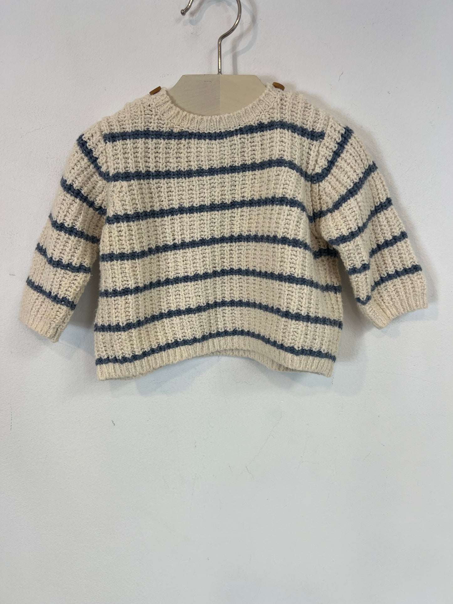 ZARA. jersey beige rayas T. 1-3 meses