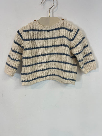 ZARA. jersey beige rayas T. 1-3 meses