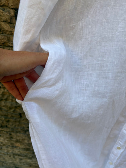 HARTFORD. Vestido lino camisero blanco