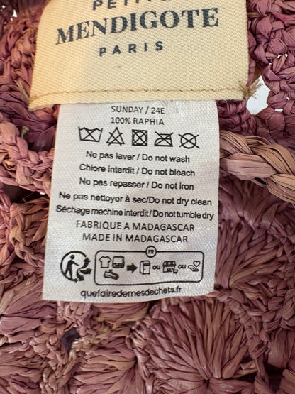 PETITE MENDIFOTE. Bolso de hombro rafia malva