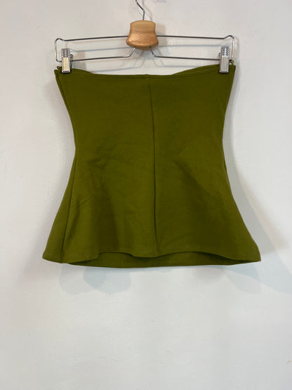 ZARA. Top verde palabra de honor