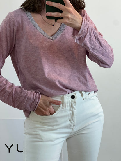 OTRAS. Camiseta algodón detalle cuello. T. S