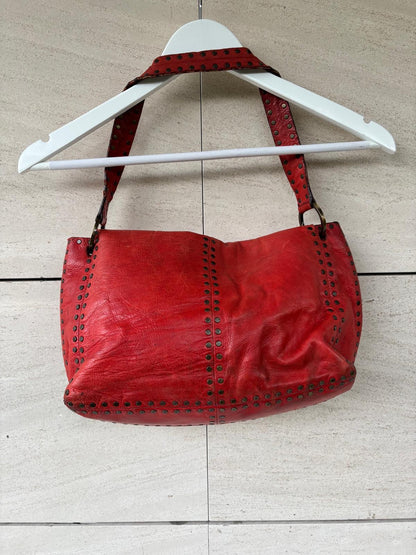 CAROLINA HERRERA. Bolos de hombro rojo tachuelas vintage