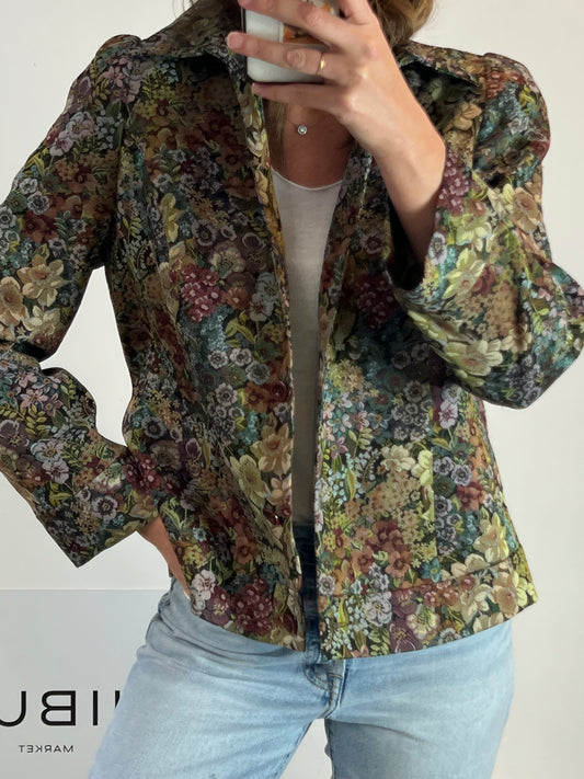 M. LORENZO. Textured floral jacket S.42 (M)