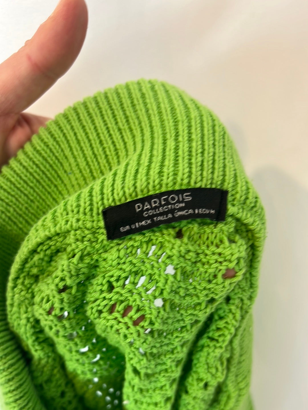 PARFOIS. total look verde croché T.u(m)