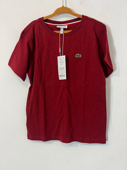 LACOSTE. Camiseta burdeos logo. T 6 años
