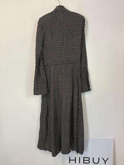 IQ COLLECTION. Vestido largo estampado tablas