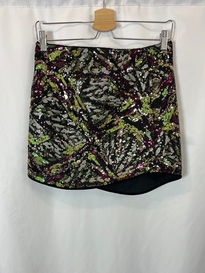 ZARA. Black sequin Ts skirt