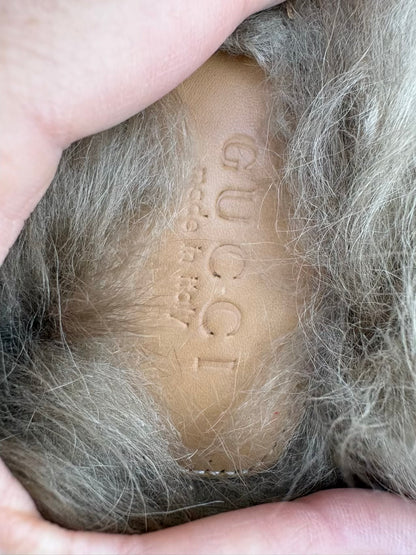 GUCCI. Mules Princetown forro pelo. T 38