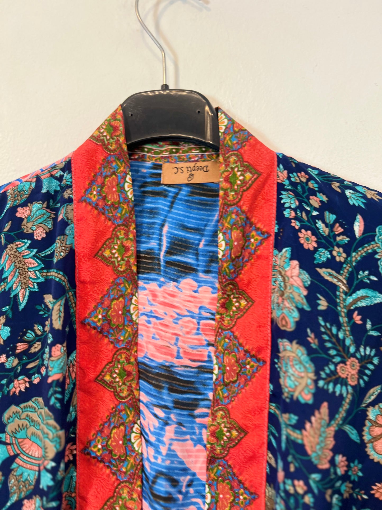 DEEPTI  S.C. Kimono fluido estampado con seda  Tu(s/m)