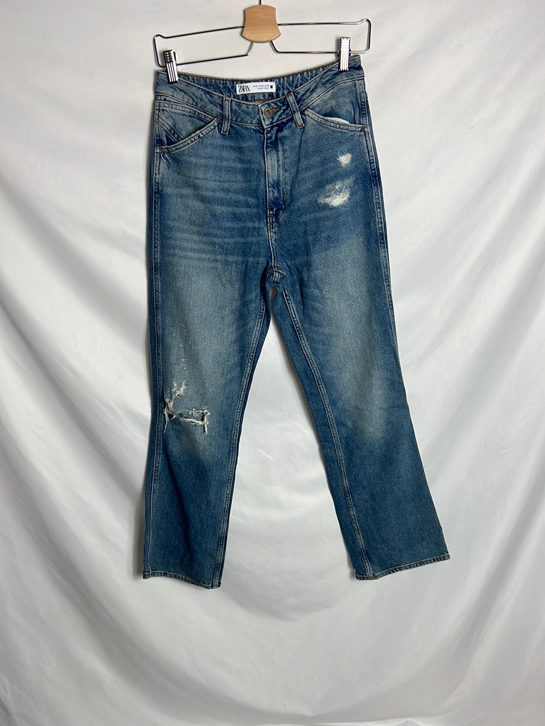 ZARA. Ripped denim trousers, size 36