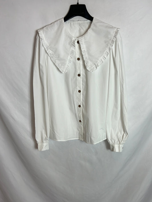OTRAS. Blusa blanca cuello bebe Tu(s)