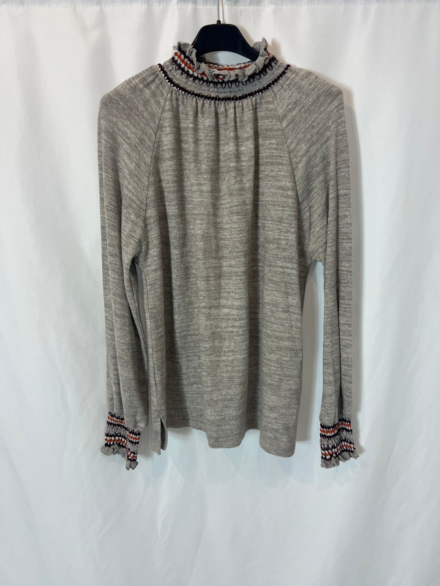 SFERA. Jersey jaspeado detalle cuello y puños T M