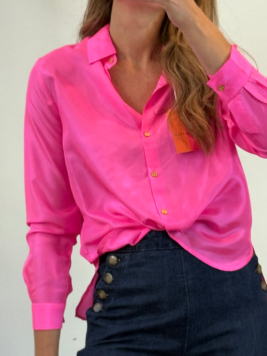 VILAGALLO. Camisa fucsia seda