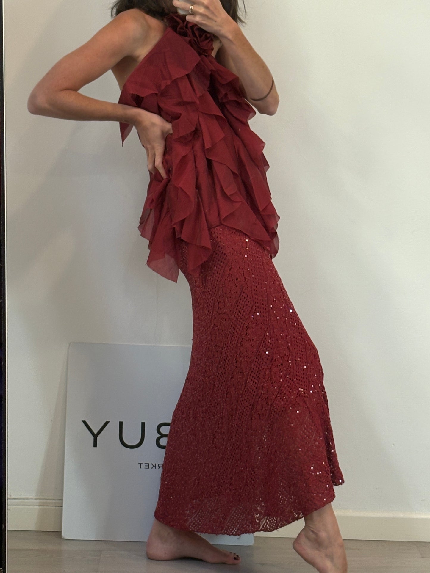 KUK. Falda midi  lentejuelas. T U (S/M)