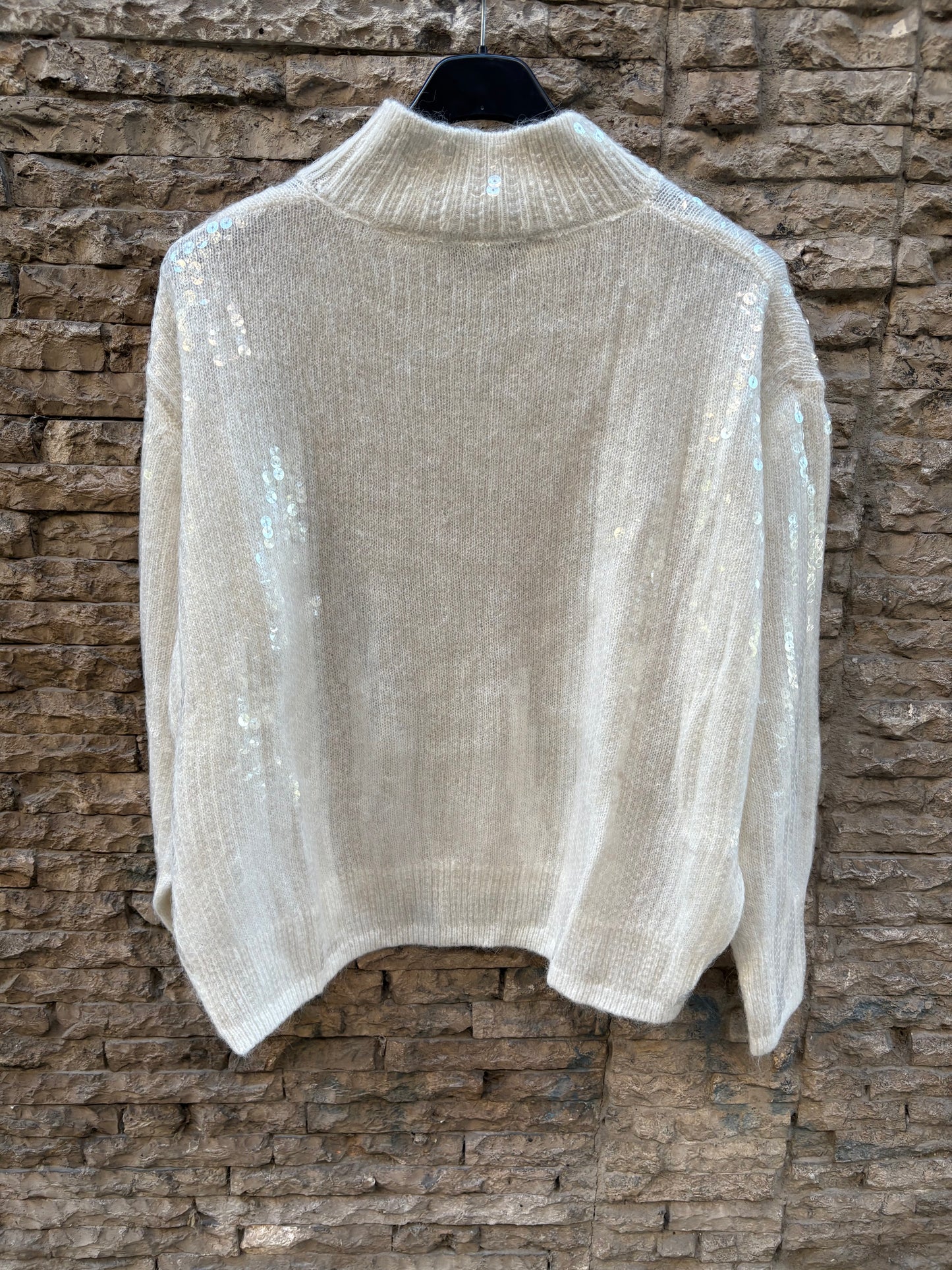 ZARA. Jersey lentejuela mezcla lana