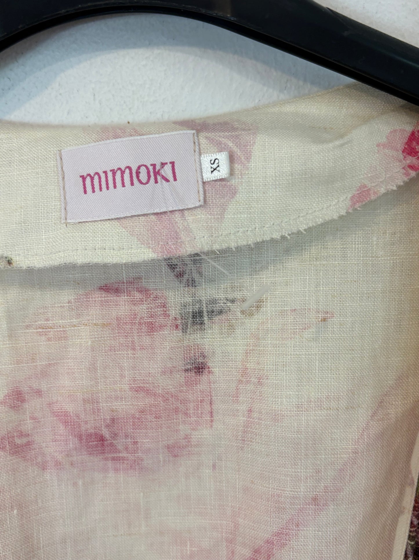 MIMOKI. Vestido lino flores cruzado