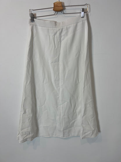 CORTEFIEL. Falda midi blanca abotonada. T S