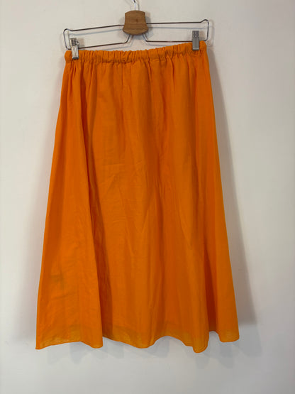 AMERICAN VINTAGE. Falda midi naranja de algodón