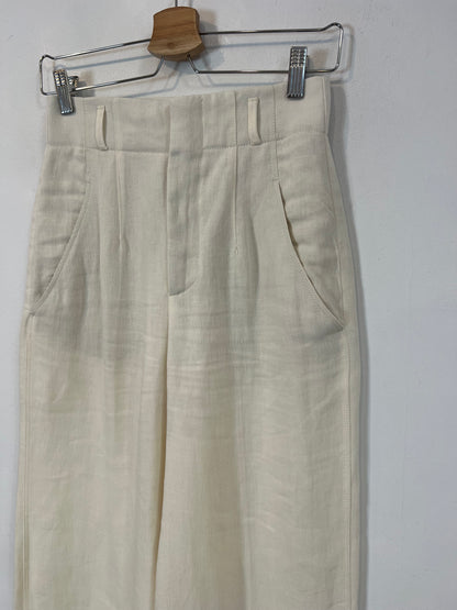 ZARA. Pantalón blanco lino pinzas