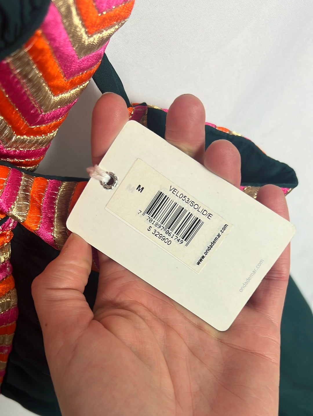 ONDA DE MAR. vestido largo verde detalles Tm