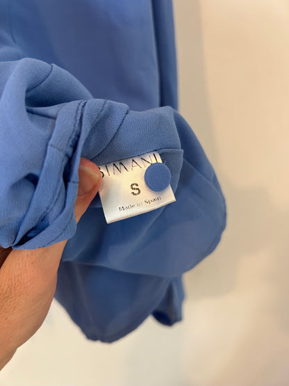 BIMANI. Top azul cuello halter T.s