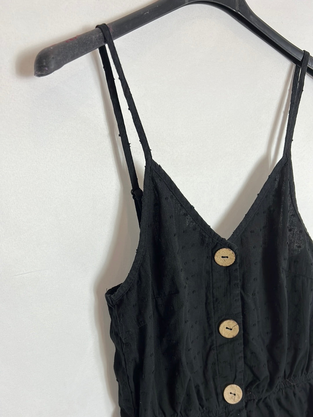 SHEIN. Black textured playsuit. Size XS