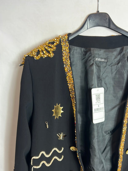 KIKIRIKI. Black beaded jacket. TS